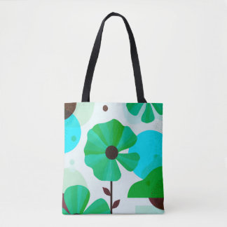 Fresh Green Floral Modern Tote Bag