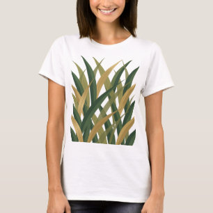 Fresh Green GOLDEN LEAVES Statement Design T-Shirt
