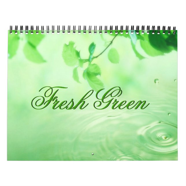 Fresh Green Leaves Customisable Calendar (Cover)