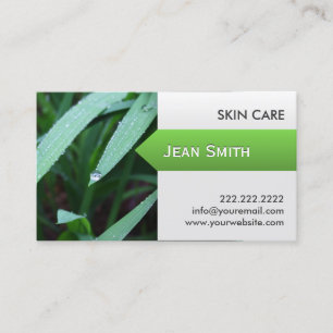 Fresh Green Leaves Skin Care Business Card