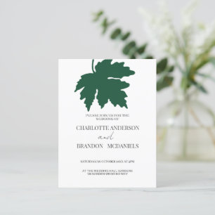 Fresh Green Maple Leaf Wedding Invitation Postcard