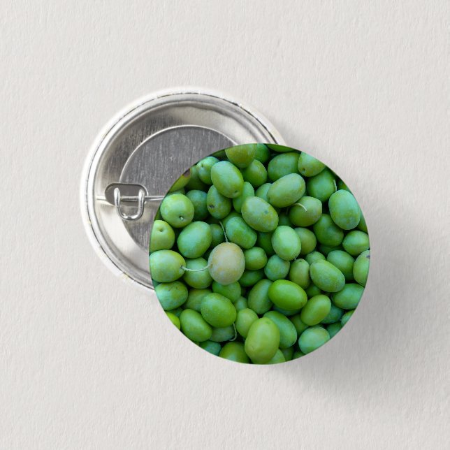 Fresh Green Olives Button (Front & Back)