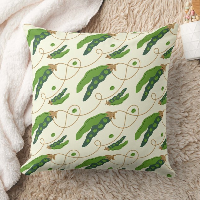 Fresh Green Pea Pod Pattern Cushion (Blanket)