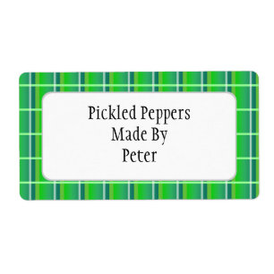 Fresh Green Plaid Custom Canning Labels