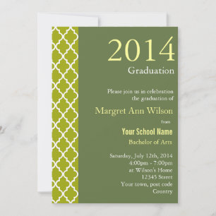 Fresh green summer graduation party invitations. l invitation