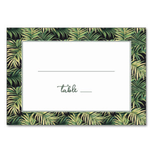 Fresh Green Tropical Palm Border Table Number