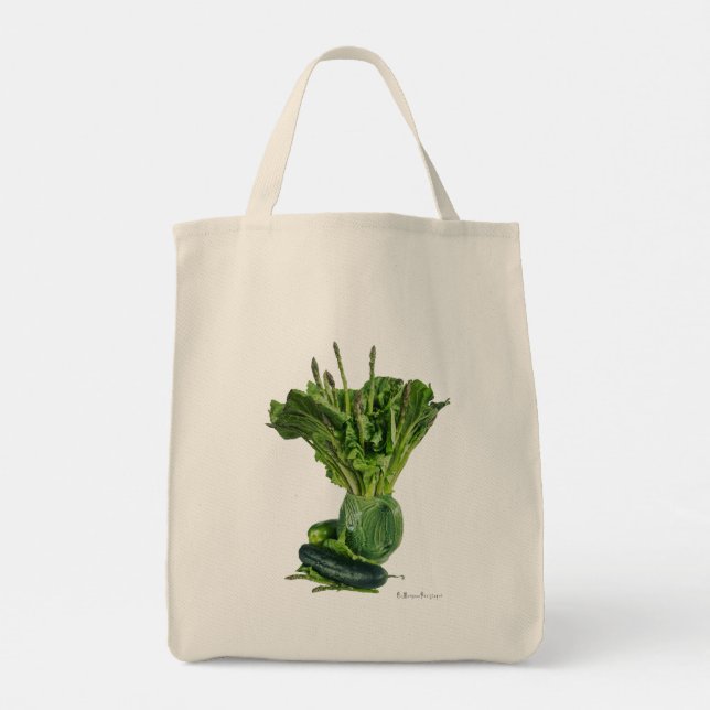 Fresh Green vegetables display art.                Tote Bag (Back)