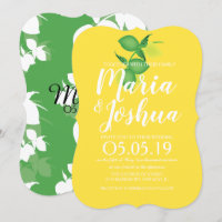 Fresh Green Yellow Lemon Silo Pattern Wedding