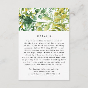 Fresh Greenery Leafy Plants Wedding enclosure card