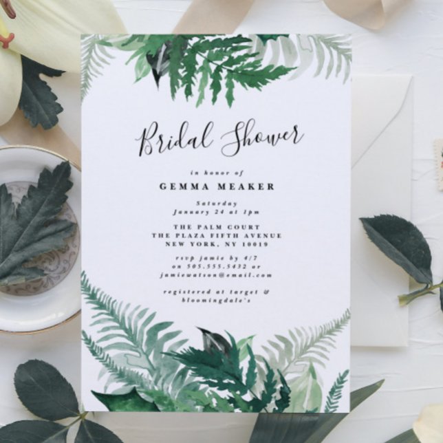 Fresh Greenery Modern Bridal Shower Invitation (Creator Uploaded)
