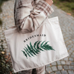Fresh Greenery Watercolor Wedding Bridesmaid Tote Bag