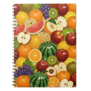 Fresh Harvest Fruits Pattern Notebook