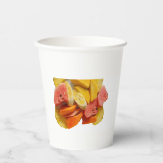 fresh healthy fruits paper cups