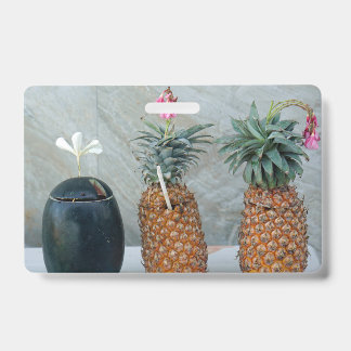 fresh healthy pineapple ID badge