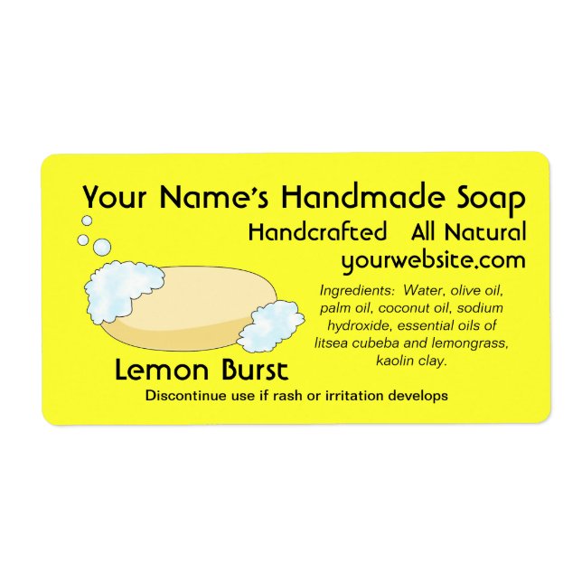 Fresh Homemade Natural Soap Labels Template (Front)