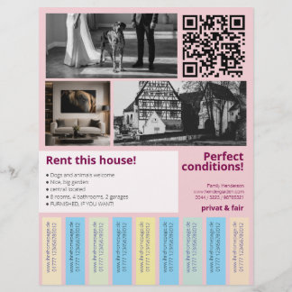 Fresh House Property For Rent Tear Off Strips Flyer