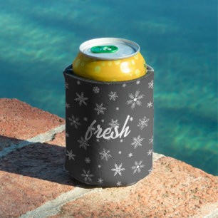 fresh ice crustals pattern dark grey can cooler