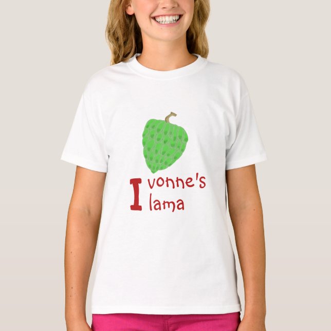 Fresh Ilama fruit standing beside the initial I T-Shirt (Front)