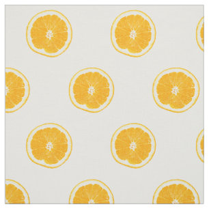 Fresh Juicy Orange Slice Pattern Fabric