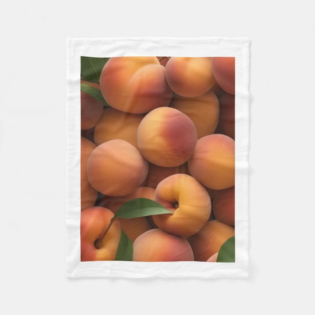 Fresh Juicy Peaches Fruit Throw Blanket (Front)