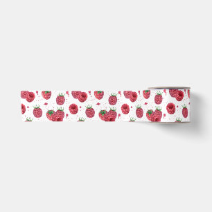 fresh juicy raspberries satin ribbon