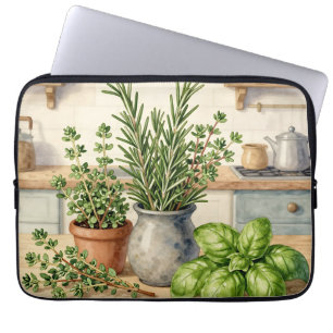 Fresh Kitchen Herbs Watercolor Laptop Sleeve