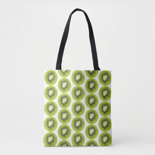 Fresh kiwi fruit background. Round slices pattern Tote Bag (Front)