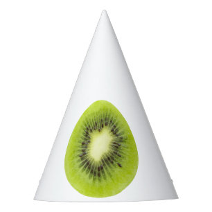 Fresh kiwi fruit. Round slice closeup isolated Party Hat