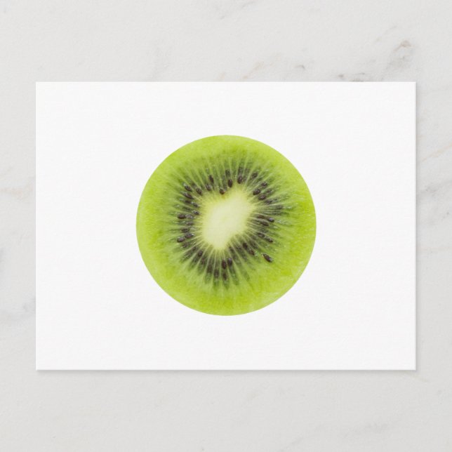 Fresh kiwi fruit. Round slice closeup isolated Postcard (Front)