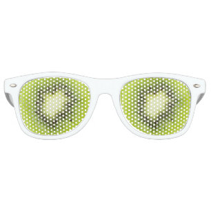 Fresh kiwi fruit. Round slice closeup isolated Retro Sunglasses