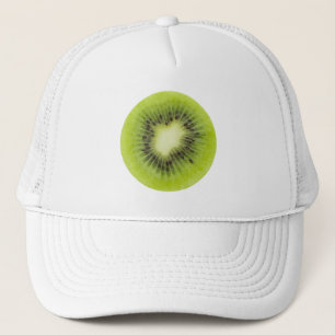 Fresh kiwi fruit. Round slice closeup isolated Trucker Hat