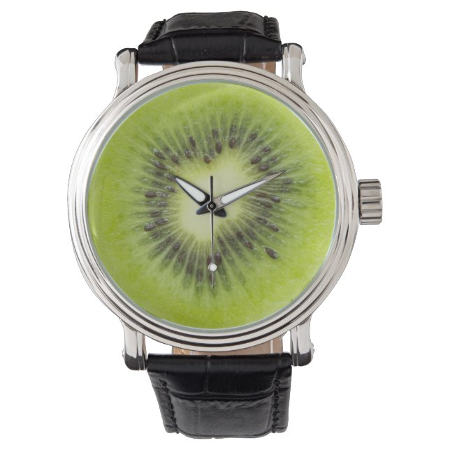 Fresh kiwi fruit. Round slice closeup isolated Watch (Front)