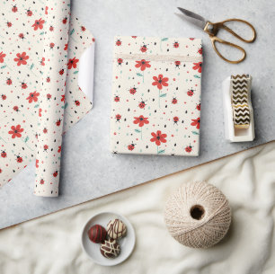 Fresh Ladybug Delight Wrapping Paper