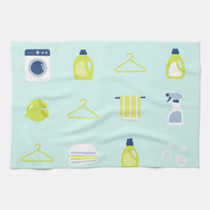 Fresh Laundry Day Pattern Tea Towel