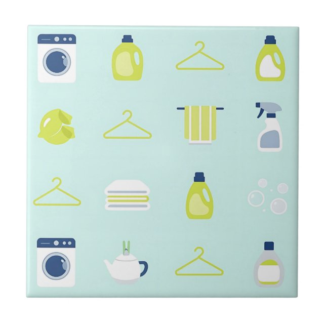 Fresh Laundry Day Pattern Tile (Front)