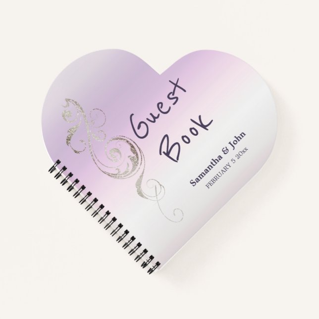Fresh lavender Wedding Guest Book (Front)