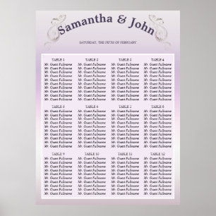 Fresh Lavender Wedding Seating Chart