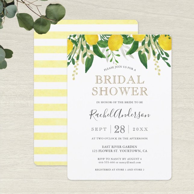 Fresh Lemon Bridal Shower Invitation Card (Creator Uploaded)