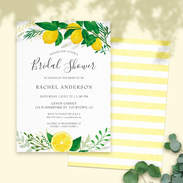 Fresh Lemon Bridal Shower Invitation Card 02 (Creator Uploaded)