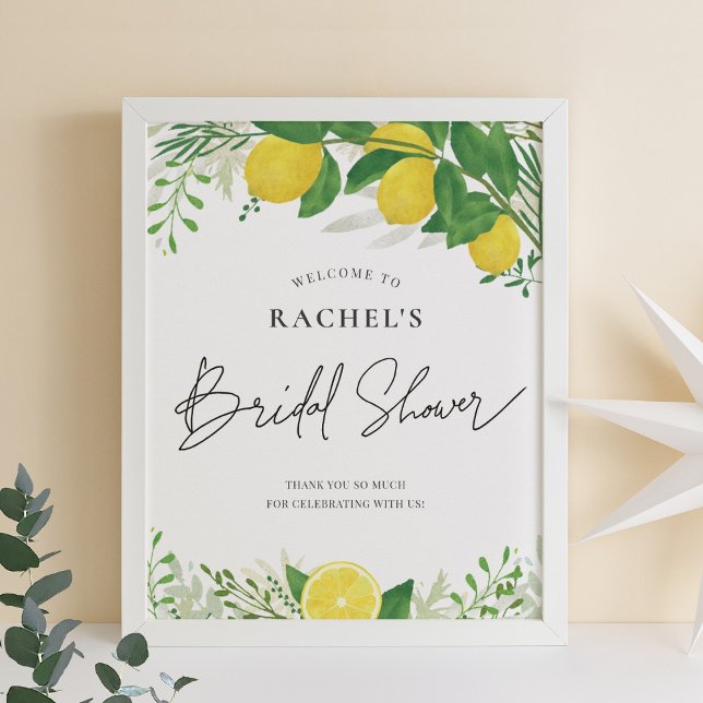 Fresh Lemon Bridal Shower Welcome Sign (Creator Uploaded)