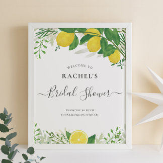 Fresh Lemon Bridal Shower Welcome Sign | Large