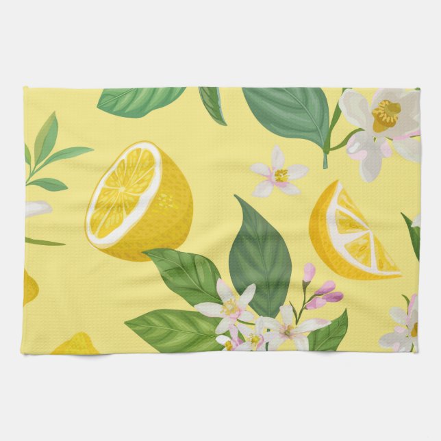  Fresh Lemon & Citrus Blossom Kitchen Towel  (Horizontal)