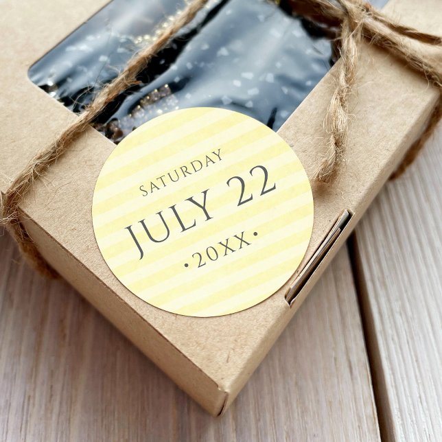 Fresh Lemon Colour and the Date Classic Round Sticker (Creator Uploaded)