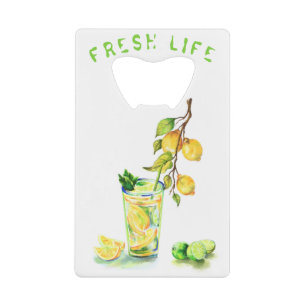Fresh Lemon Drink Bottle Opener - Custom Text