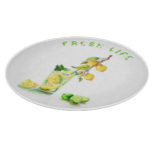 Fresh Lemon Drink Cutting Board - Custom Text