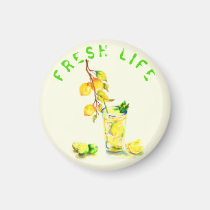 Fresh Lemon Drink Magnet - Custom Text