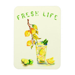 Fresh Lemon Drink Magnet Gift - Custom Text