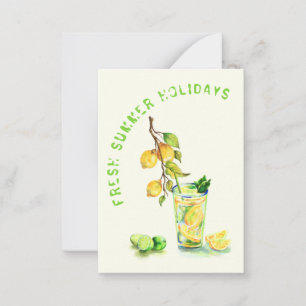 Fresh Lemon Drink Summer Holidays Card