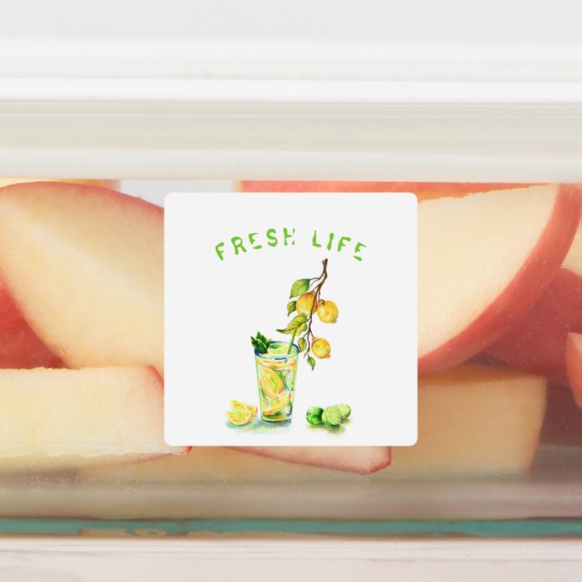 Fresh Lemon Drinking Labels - Custom Text (Affixed)