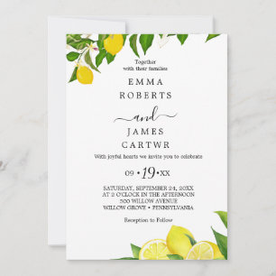 Fresh Lemon Garden Main Squeeze Bridal Shower Invitation
